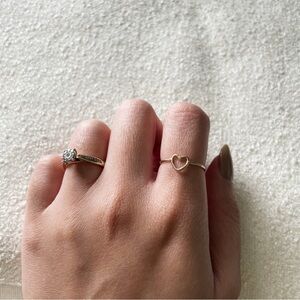 14K Gold Filled Sterling Silver Heart Shape Ring Size 5.5